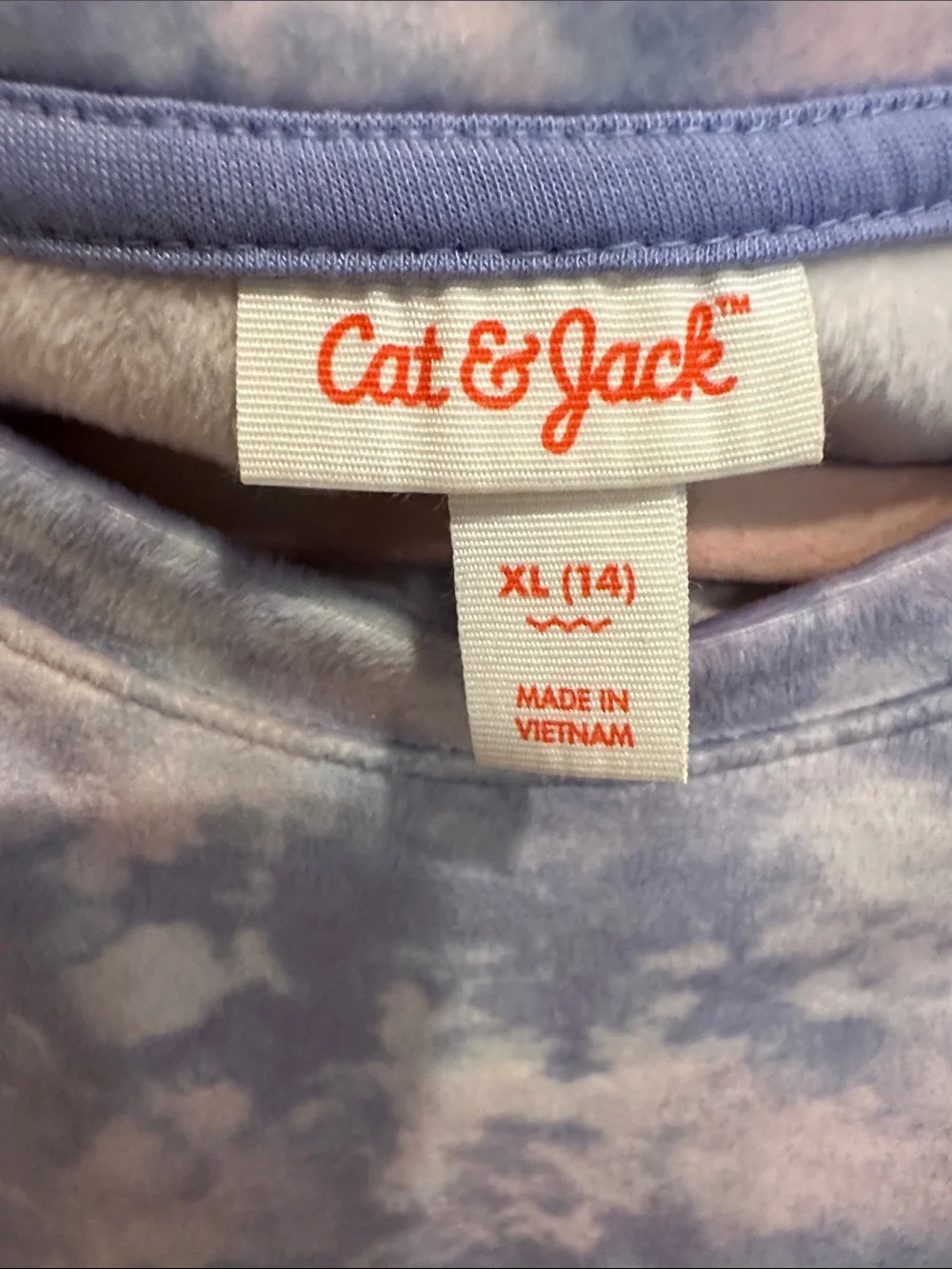 Cat & Jack Lavender and Light Blue Tie-Dye Crewneck Sweater
